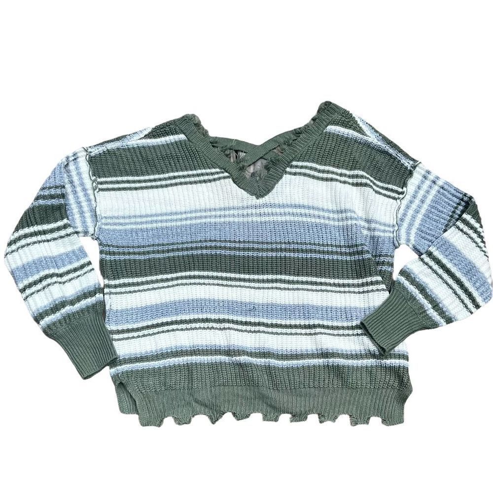 RUE 21 Deconstructed Oversized Striped Sweater Size L
